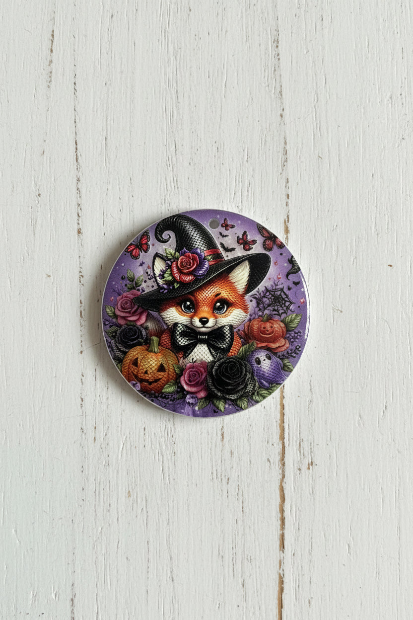 Halloween acrylic tag pendant for keychains in spooky design – sold individually
