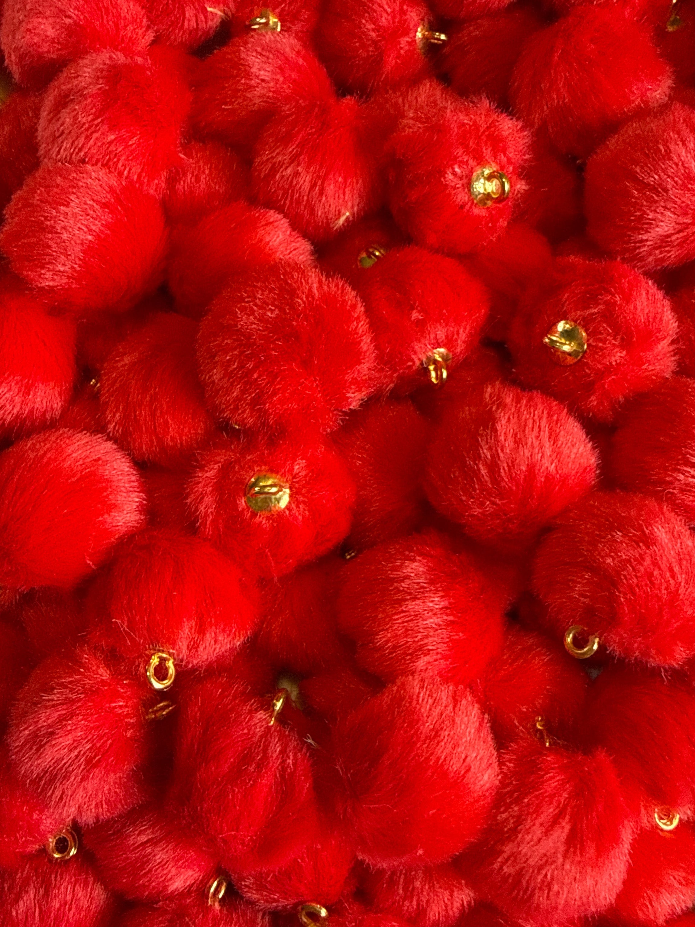 16mm fluffy pendant bead for car hangers keychains and jewellery making - Kingyscrafts