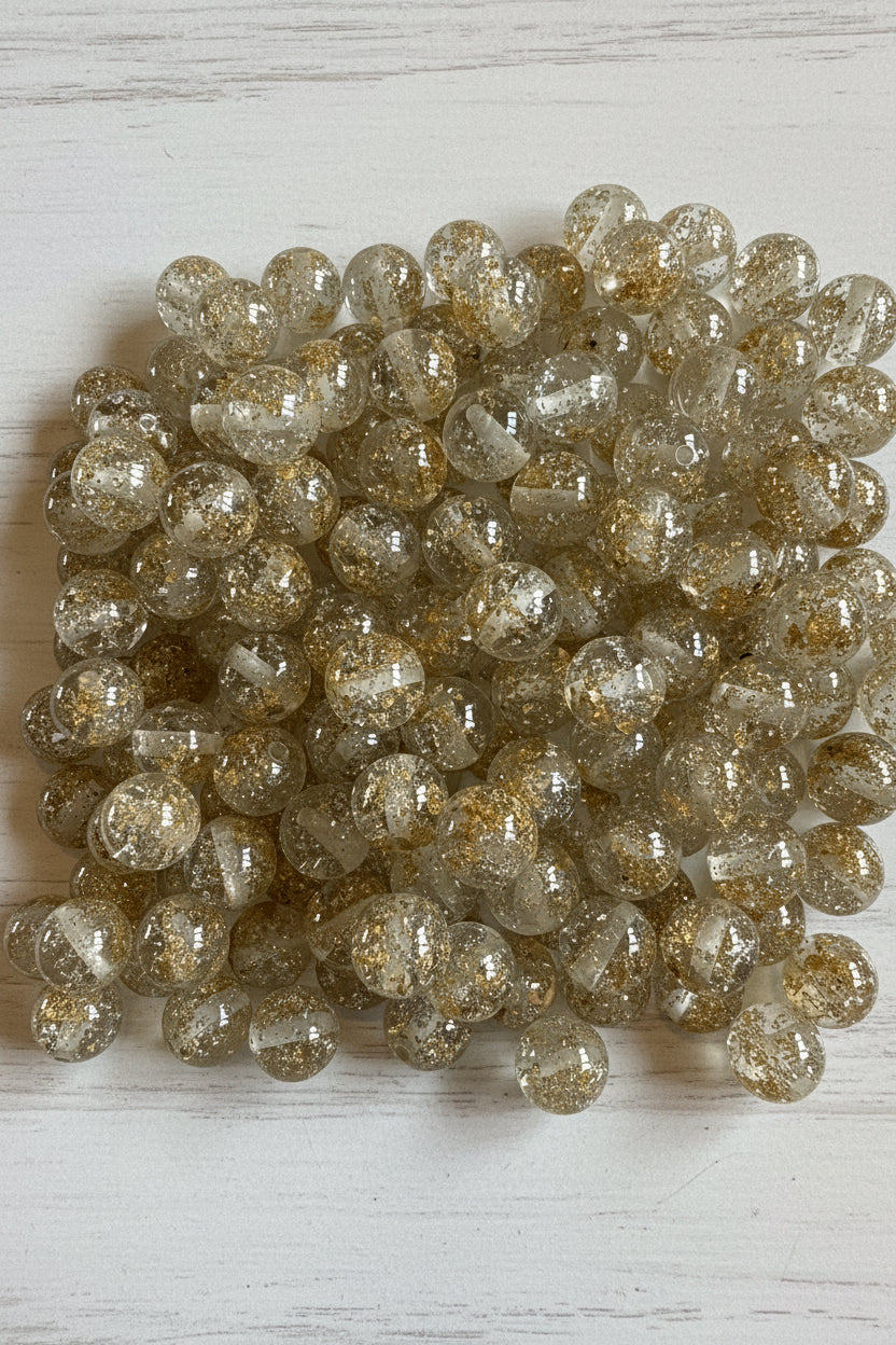 16mm Beads With Gold/Silver Foil inside - pack of 5