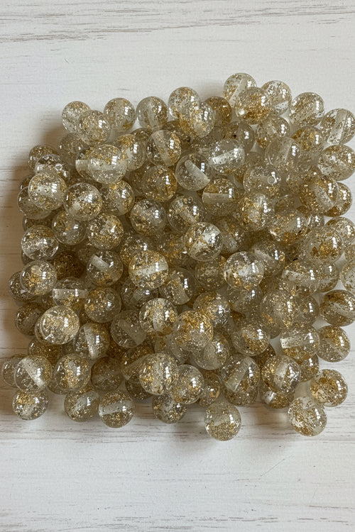 16mm beads with gold and silver foil inside pack of 5 for pen and jewellery making - Kingyscrafts