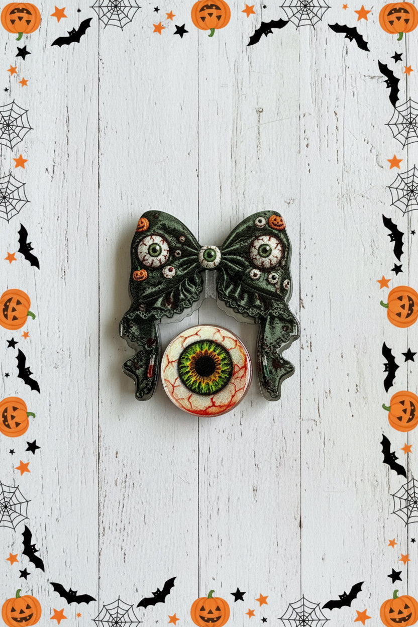Acrylic Halloween bow set – spooky seasonal craft embellishment for Halloween pens and jewellery making | Kingyscrafts