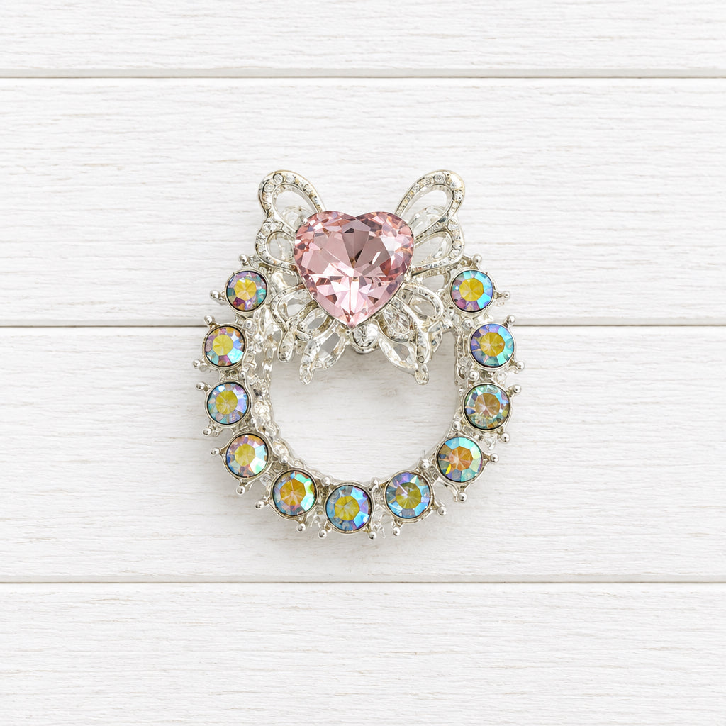Butterfly heart metal wreath fancy bead, sold individually.