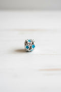 Blue flower charm for jewellery making, sold individually⠋