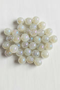 16mm White Resin striped beads - pack of 5