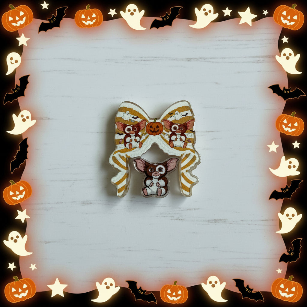 Acrylic Halloween bow set – spooky seasonal craft embellishment for Halloween pens and jewellery making | Kingyscrafts
