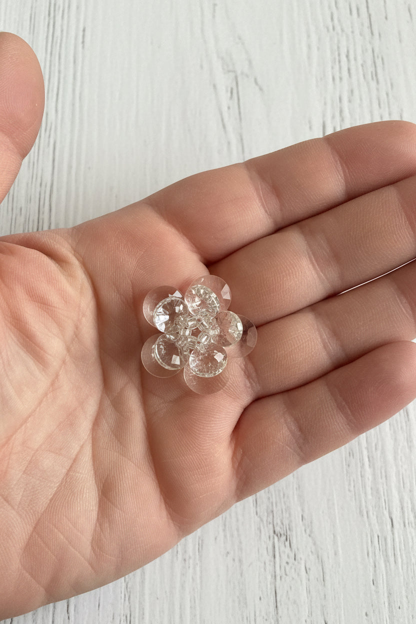 Handmade Glass Flower Beads - Solid Colours