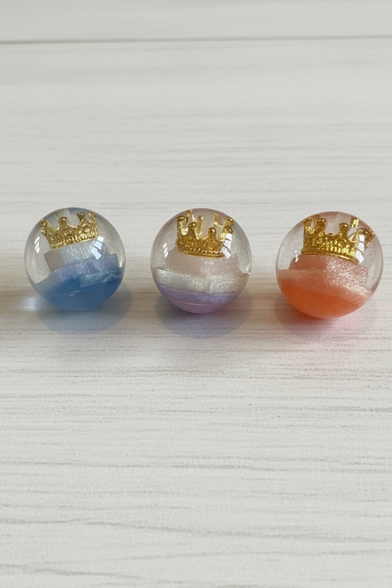 25mm Top Holed Crown Beads with Pearl Shimmer - Various colours