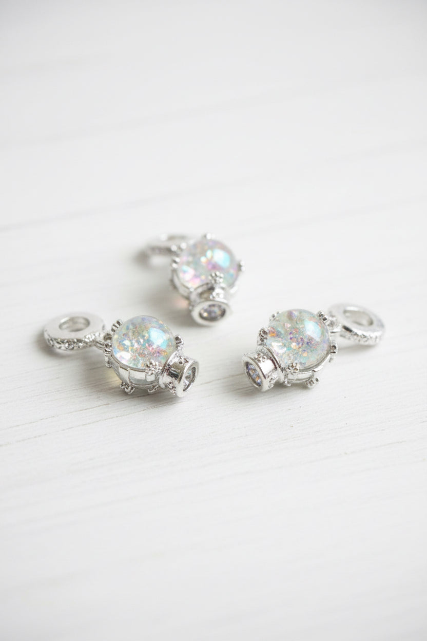 Globe bail bead charm for jewellery making