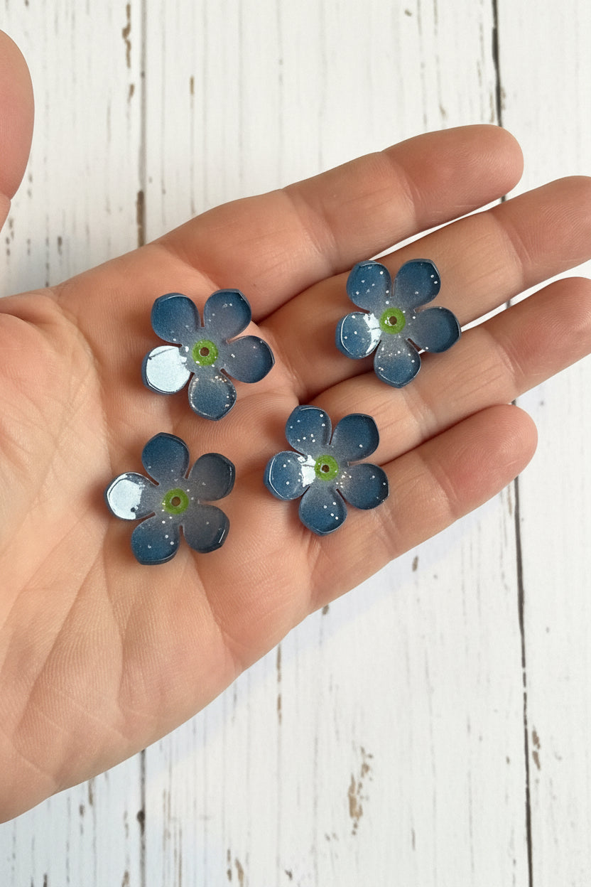 22mm acrylic flowers pack of 10