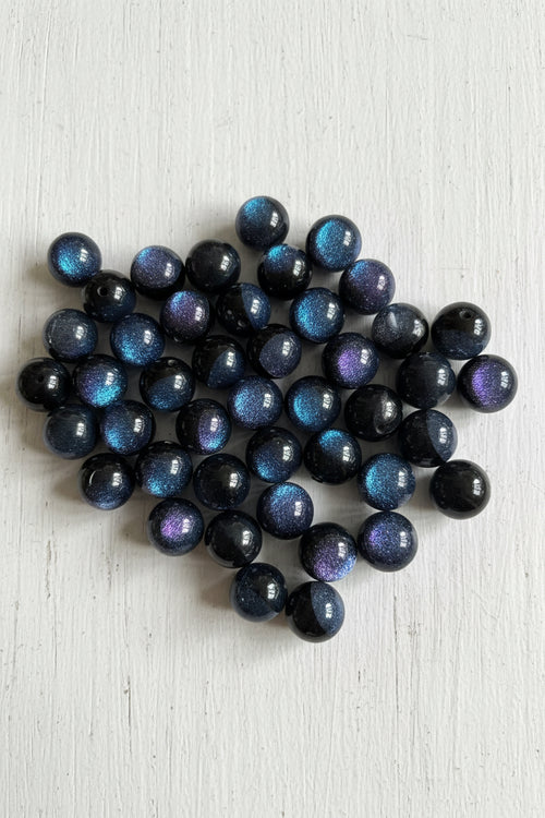 16mm black galaxy colour shift beads pack of 5 – iridescent cosmic craft beads for pens and jewellery making | Kingyscrafts