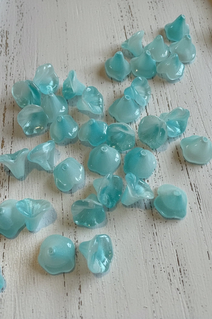 New Style Glass Flower Beads pack of 40