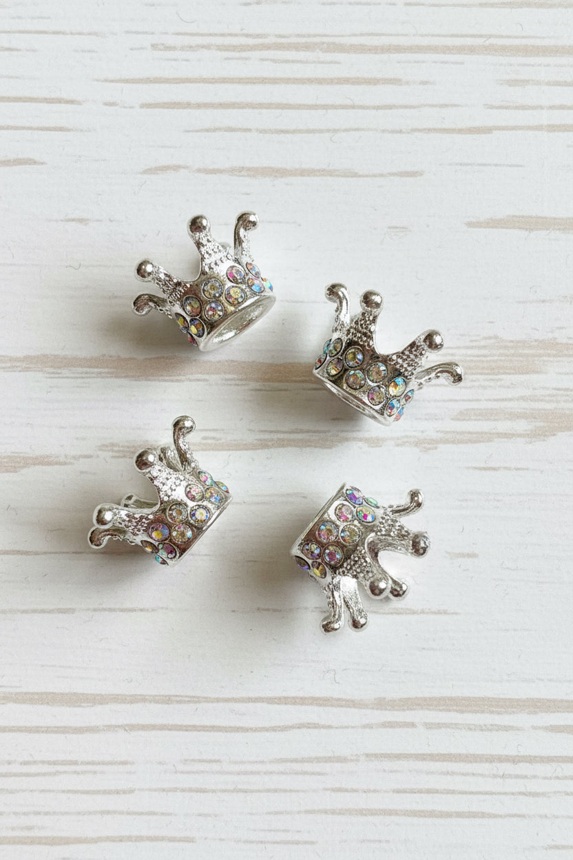 Silver Rhinestone Crown Spacer
