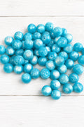 Pack of 5 pearlescent cat eye beads, 16 mm.