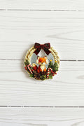Acrylic Christmas wreath bead with cute animal and gingerbread design – sold individually