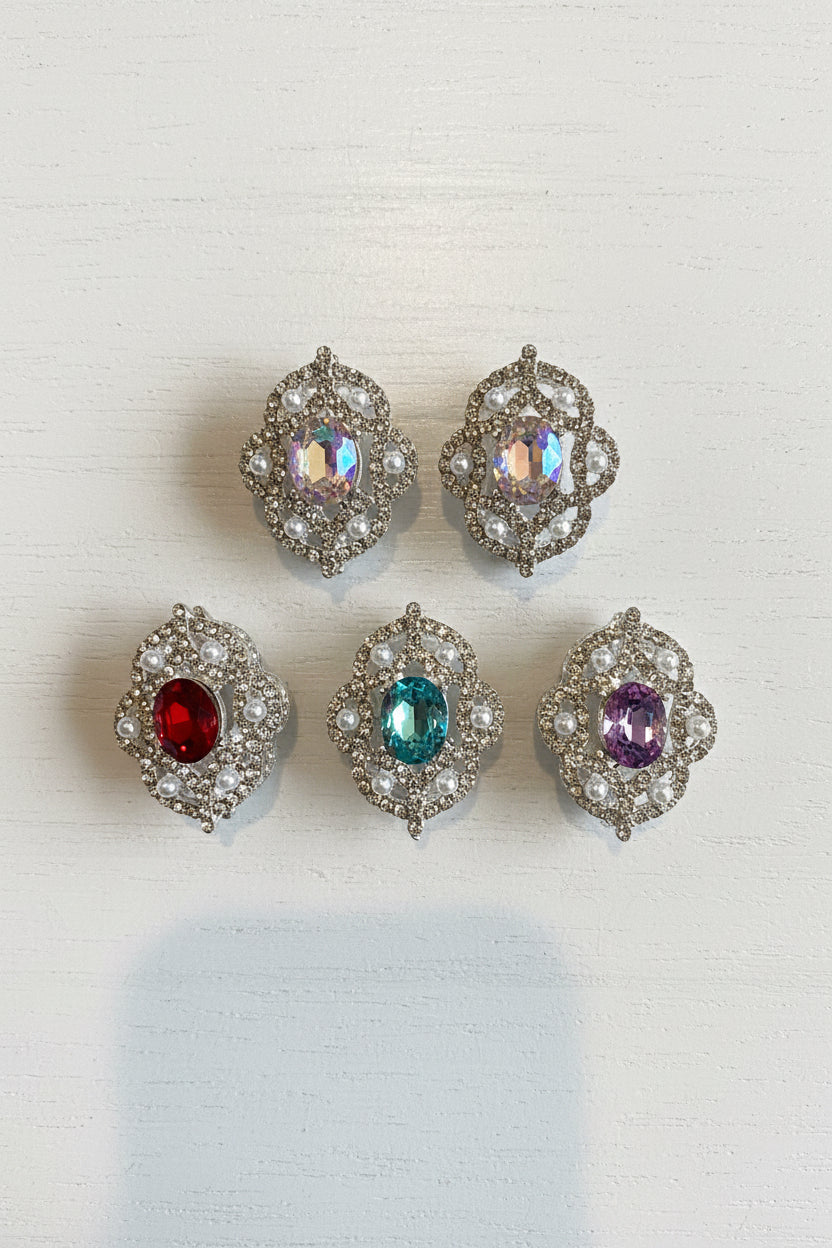Fancy Oval Shaped Metal Beads - Various Colours
