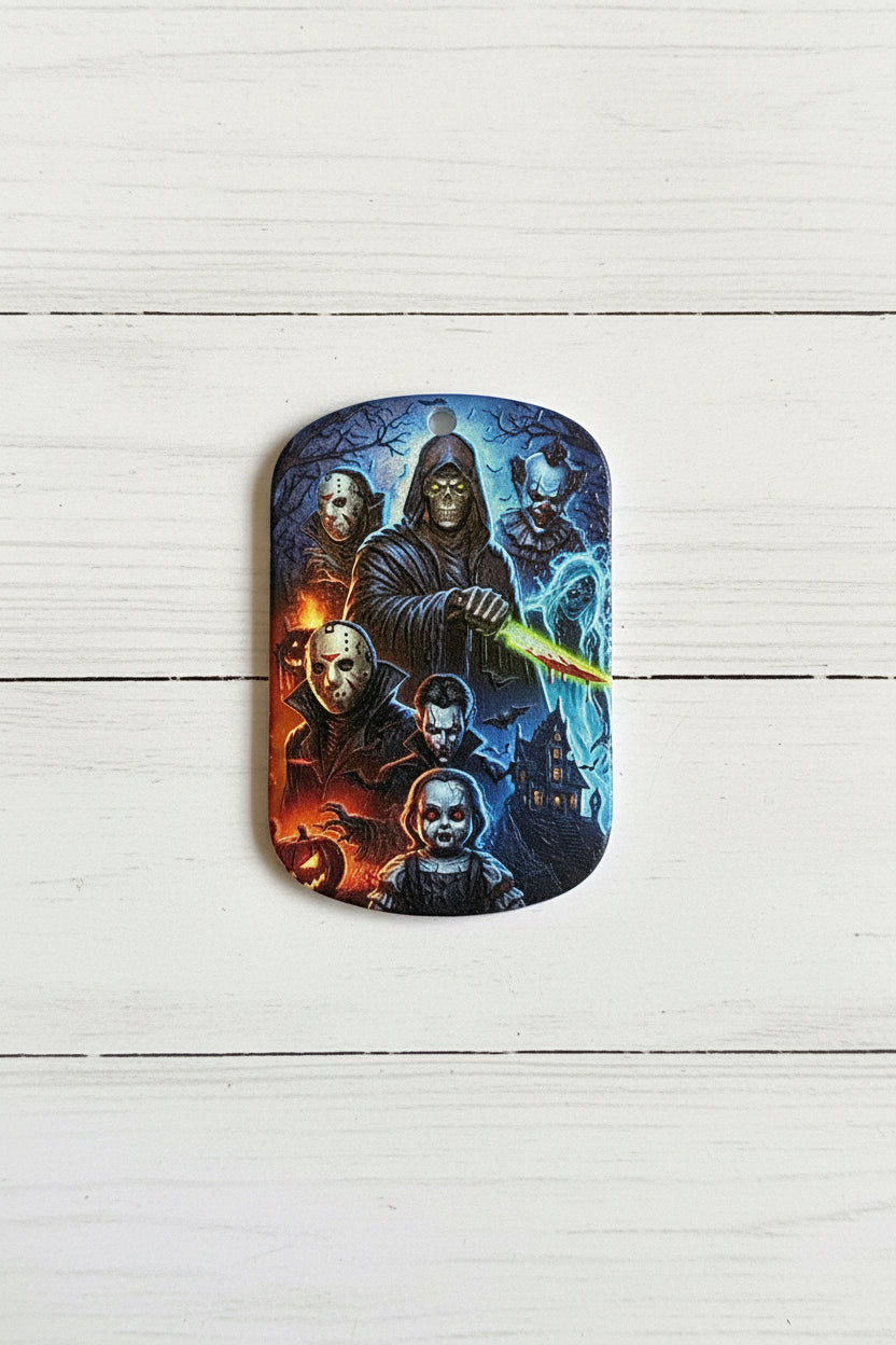 Spooky horror acrylic tag pendant for keychains and crafts – sold individually