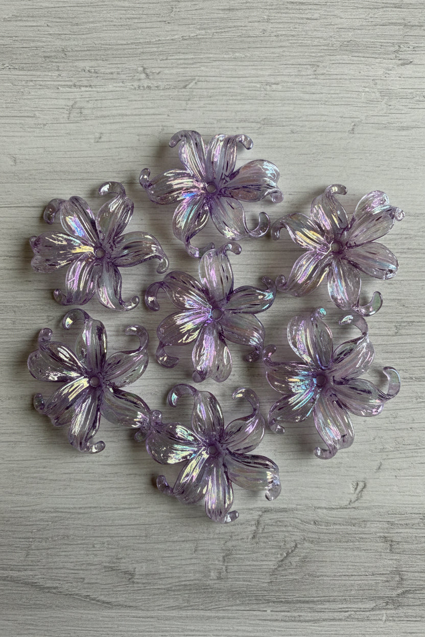 Acrylic Lotus Flower Beads for pens - pack of 10