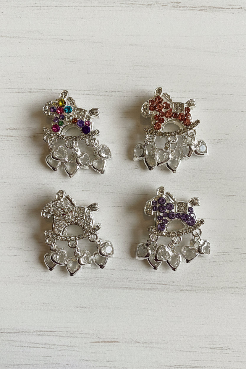 Fancy Metal Rocking Horse Bead with Dangles - sold individually