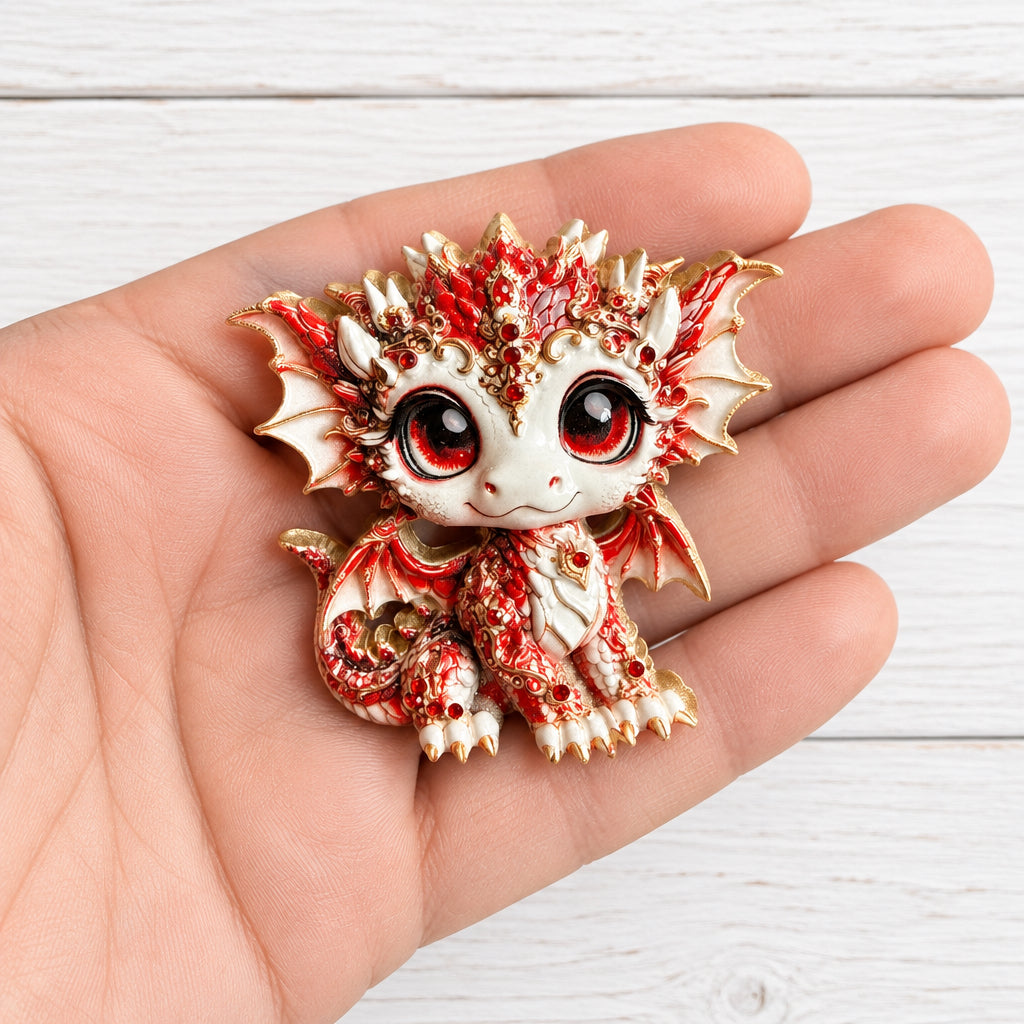Large cute dragon metal flat-back cabochon for craft projects, sold individually