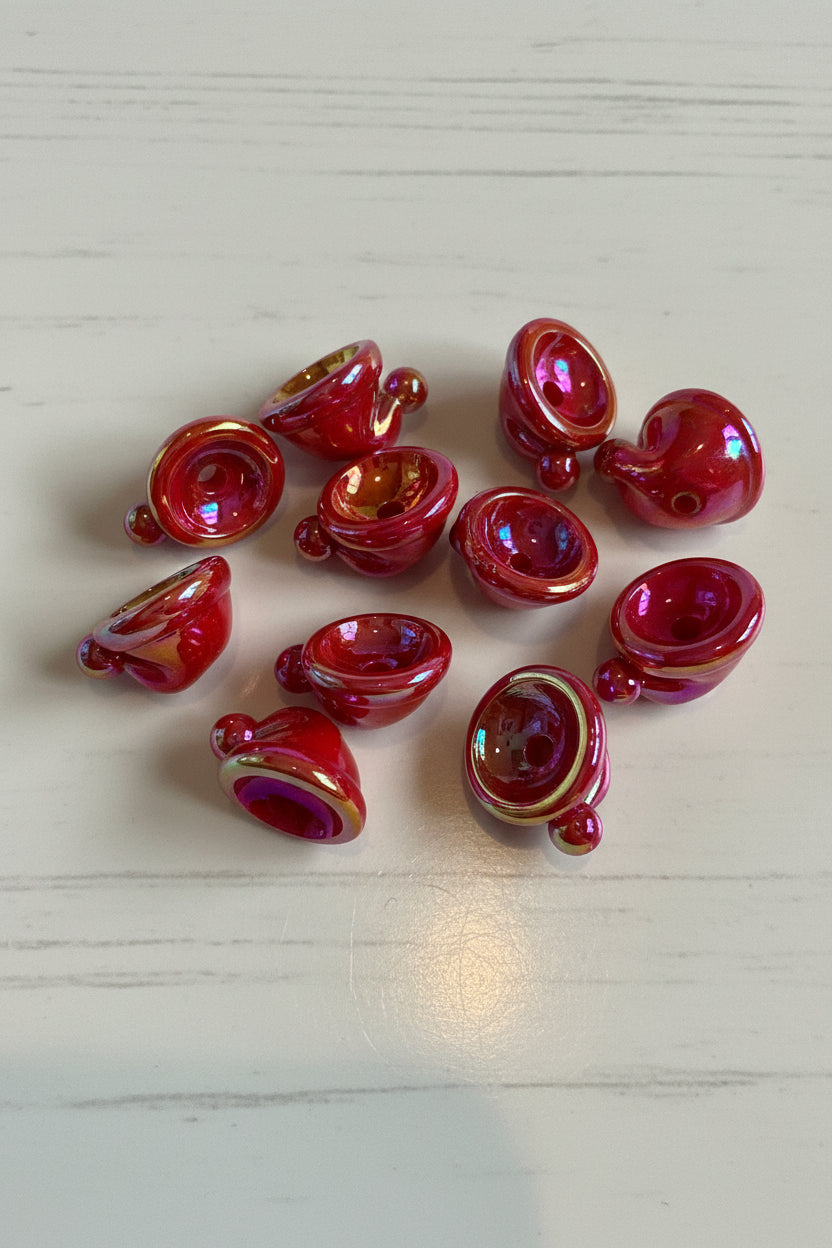 Santa hat beads for Christmas jewellery making and craft projects