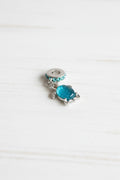 Blue turtle bail bead charm for jewellery making, sold individually