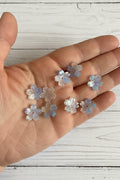 Acetate flower beads with tortoiseshell marble effect – pack of 20
