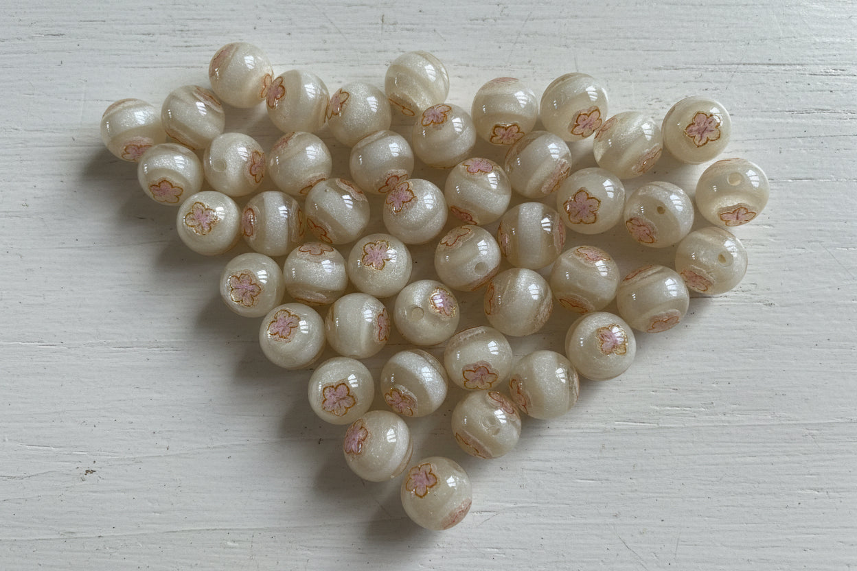16mm resin flower beads pack of 5 – pretty floral craft beads for pens and jewellery making | Kingyscrafts
