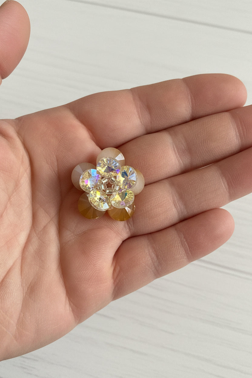 Handmade Glass Flower Beads - Solid Colours