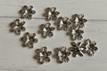 20mm acrylic silver flower beads for keychains and car hangers