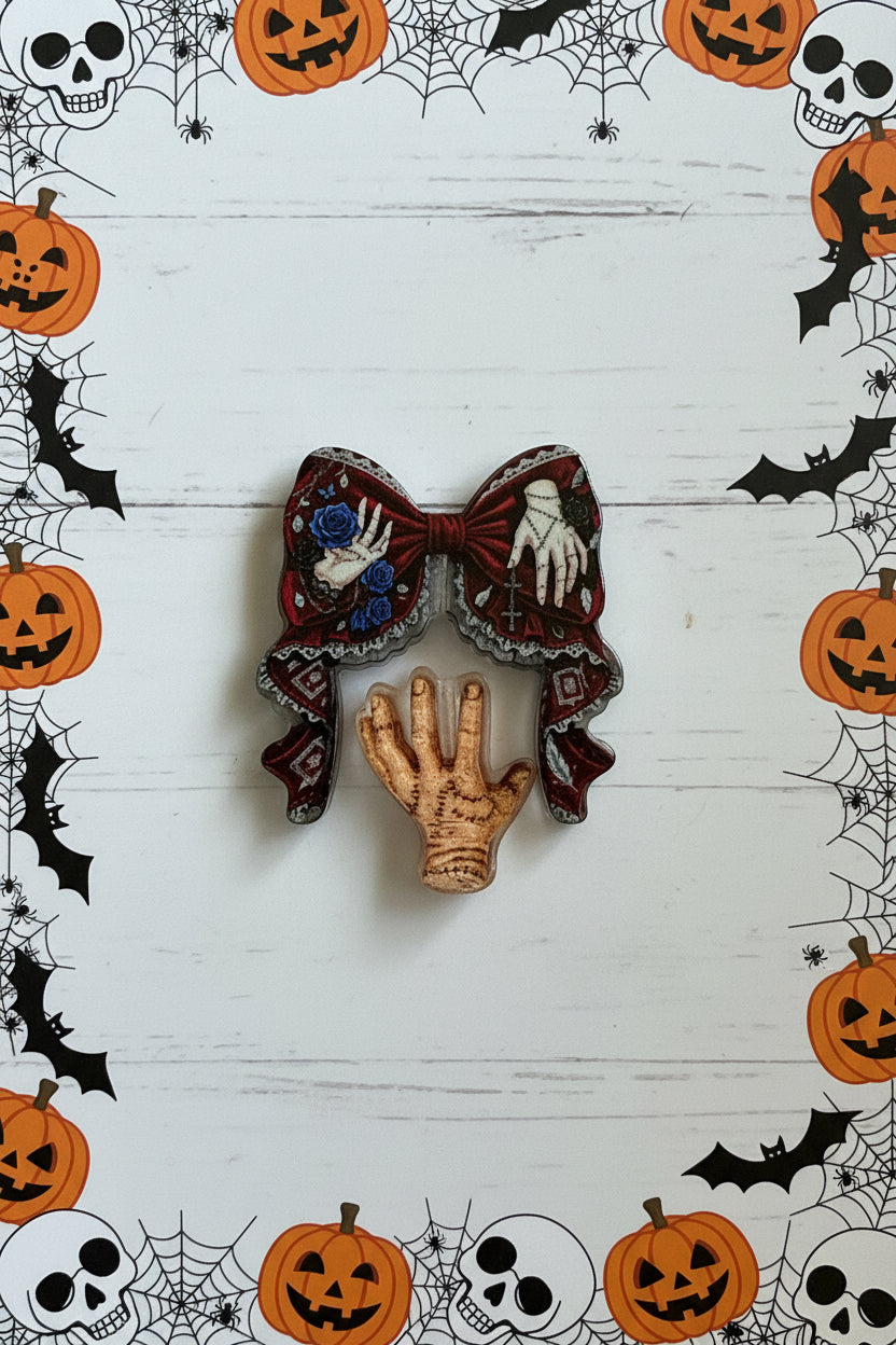 Acrylic Halloween bow set – spooky seasonal craft embellishment for Halloween pens and jewellery making | Kingyscrafts