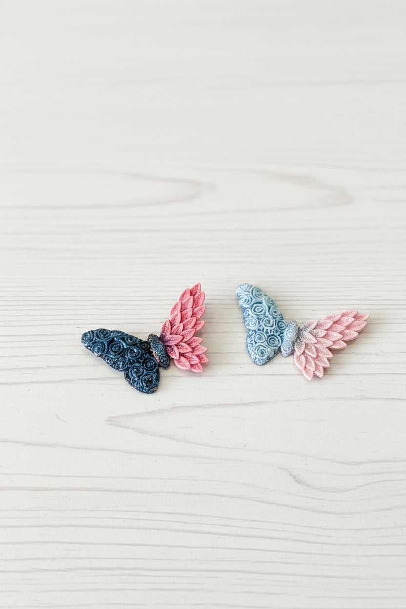 Resin Firefly Butterfly Flat Backs - pack of 3