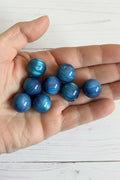 16mm Blue Resin Shimmer Beads - pack of 5