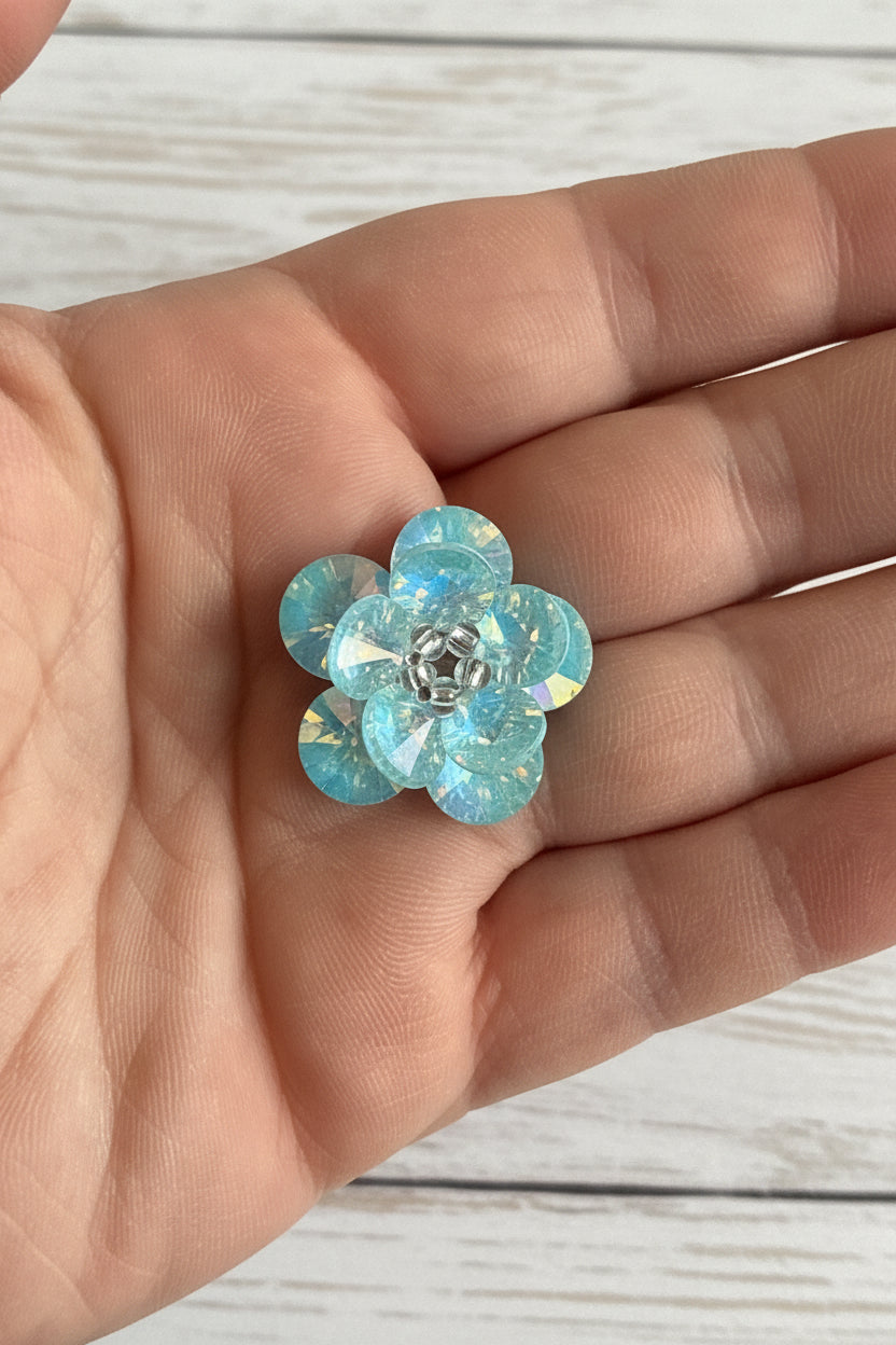 Handmade Glass Flower Beads - Solid Colours