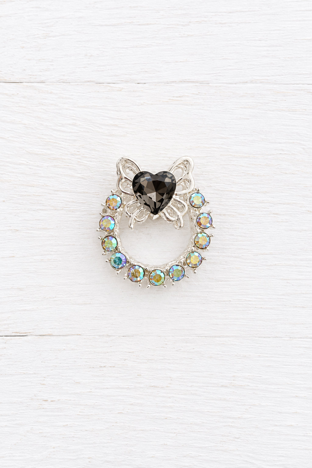 Butterfly heart metal wreath fancy bead, sold individually.