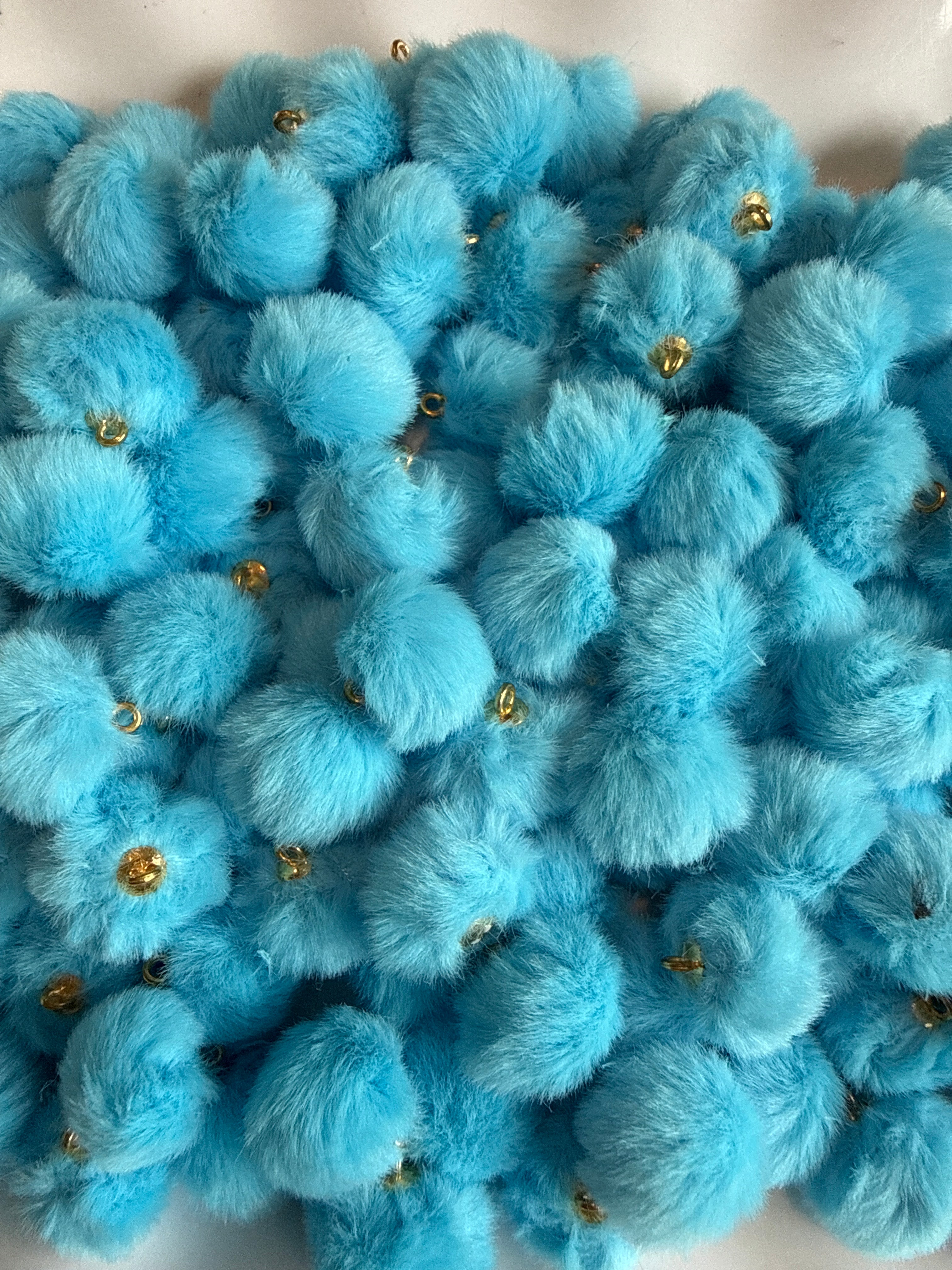 16mm fluffy pendant bead for car hangers keychains and jewellery making - Kingyscrafts