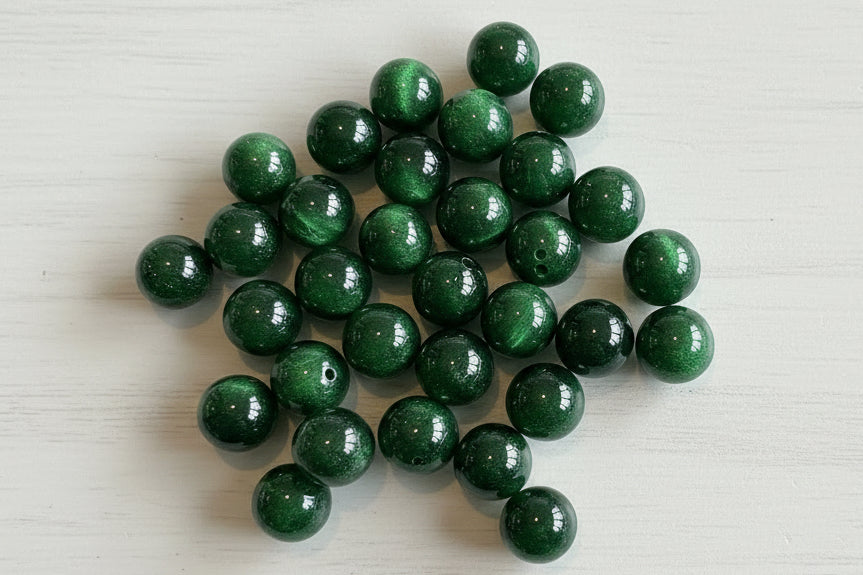 Premium high shine 16mm resin cat eye beads for jewellery making, pack of 5