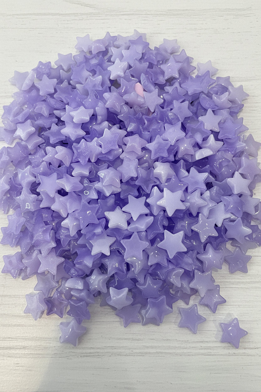 Resin Purple Flatback Stars - pack of 20