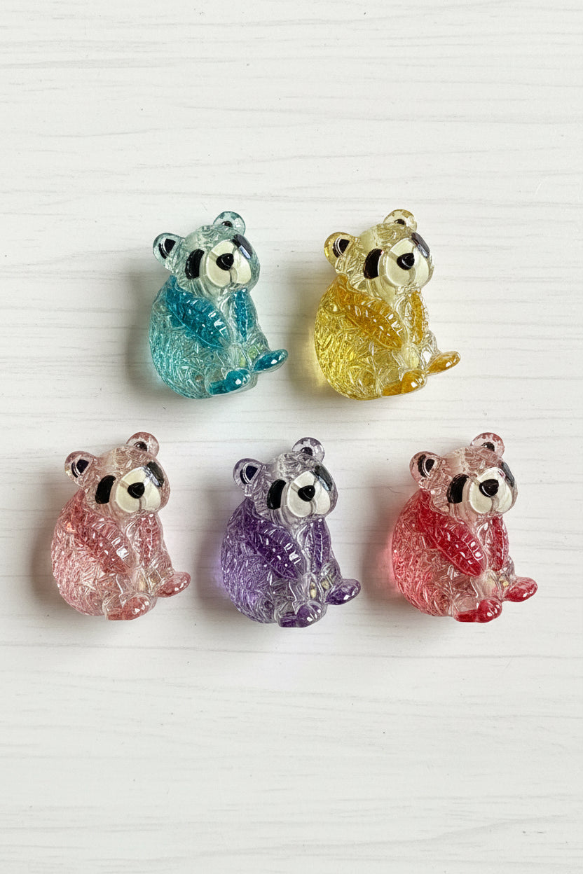 Cute acrylic panda beads in various colours for bead pens keychains and jewellery making - Kingyscrafts
