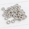 12 mm metal fancy flower spacers, pack of 10.