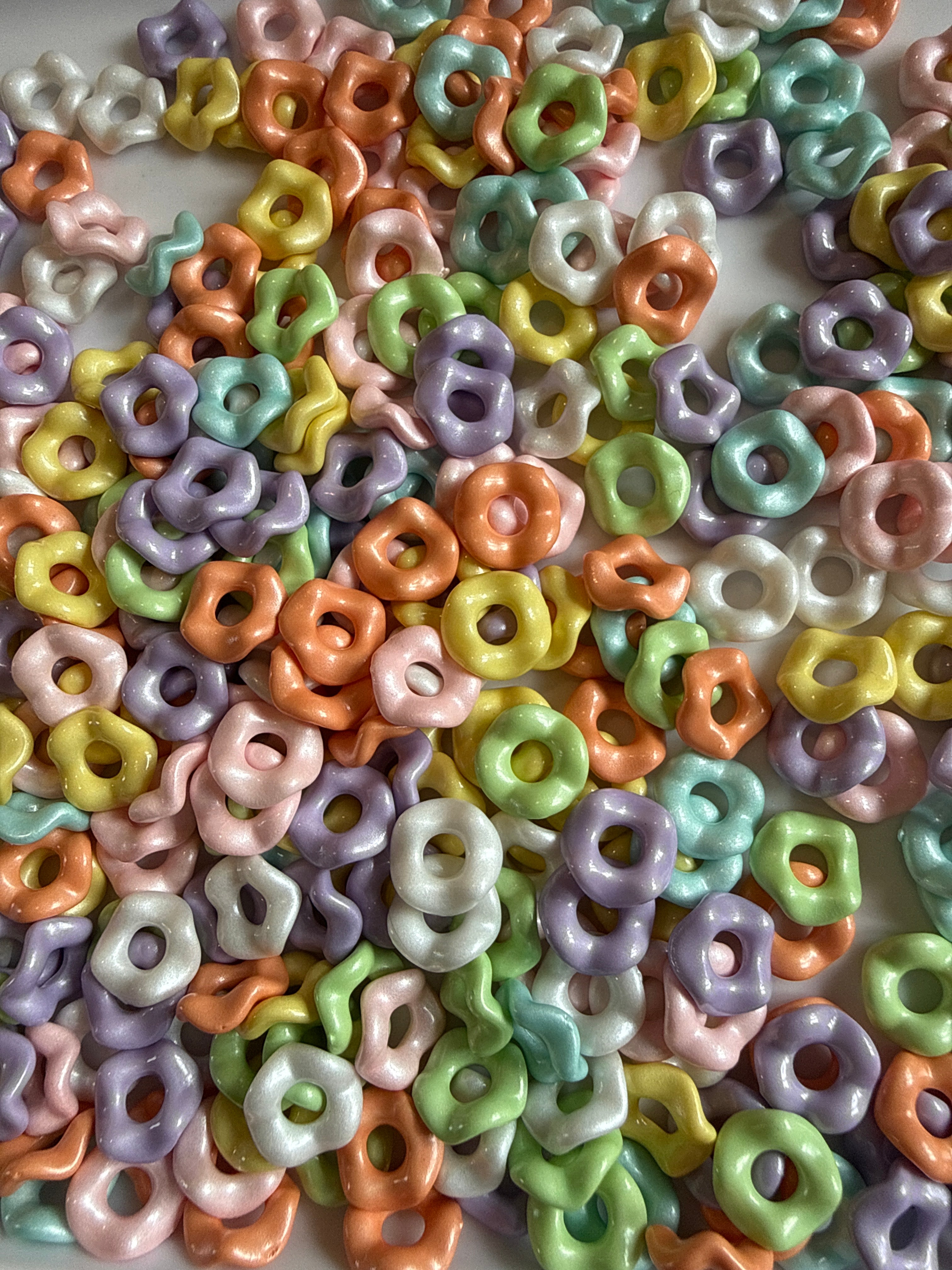 12mm Acrylic Candy Colour Wavy Spacers - pack of 20