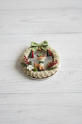 Acrylic Christmas wreath bead with cute animal and gingerbread design – sold individually