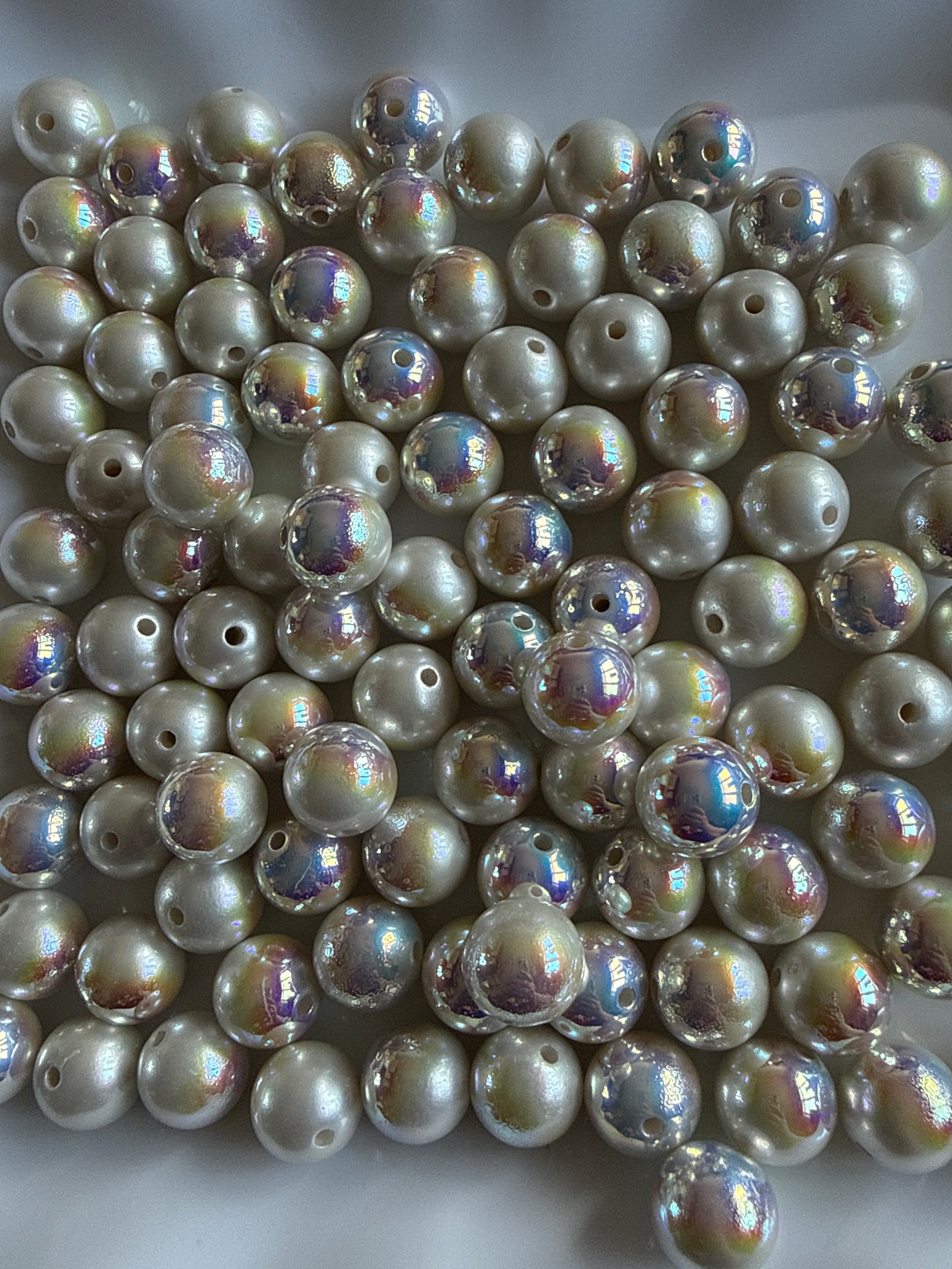 16mm high quality pearlescent beads pack of 5 – lustrous elegant craft beads for pens and jewellery making | Kingyscrafts