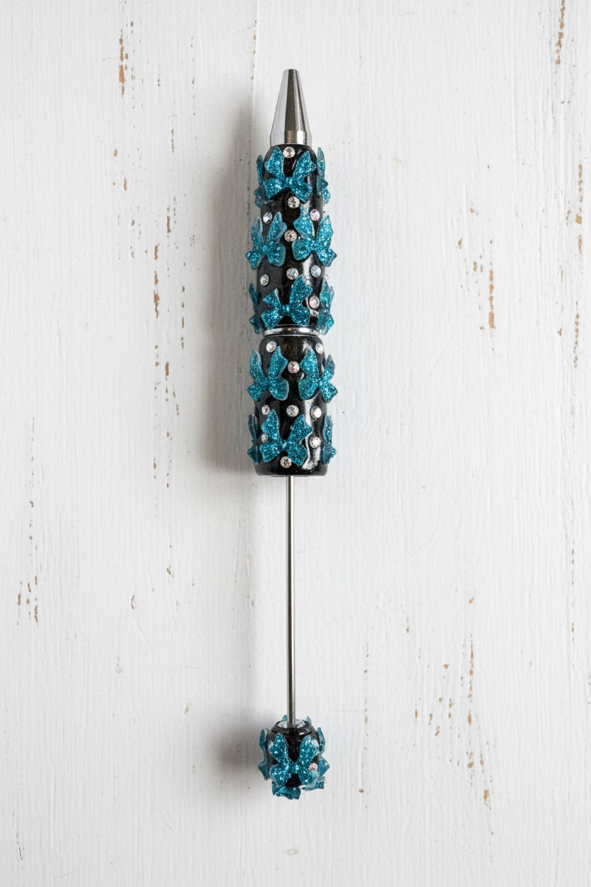 Rhinestone Bow Pens - Various Colours