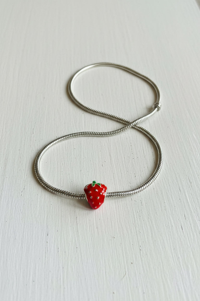 Strawberry charm for jewellery making, sold individually