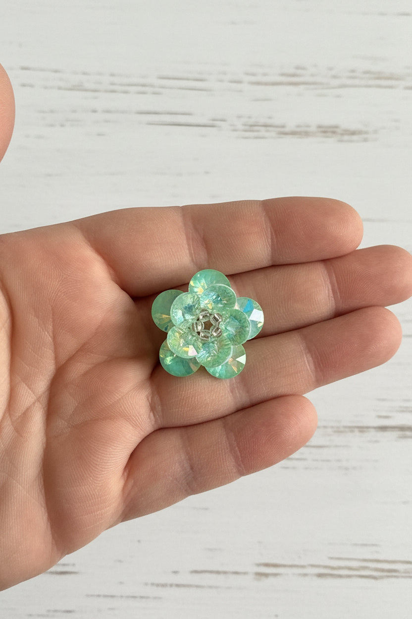 Handmade Glass Flower Beads - Solid Colours