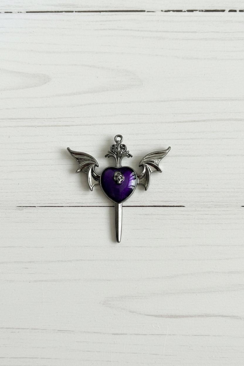 Purple Gothic Metal Pendants - sold individually