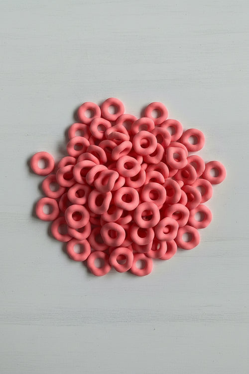 16mm acrylic coral pink spacer beads pack of 10 for jewellery making - Kingyscrafts