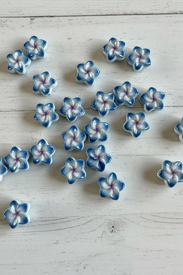 Ceramic feel flower beads for beadable pens and keychains – pack of 10