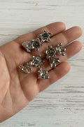 Acrylic silver bell flower beads for keychains and car hanger dangles