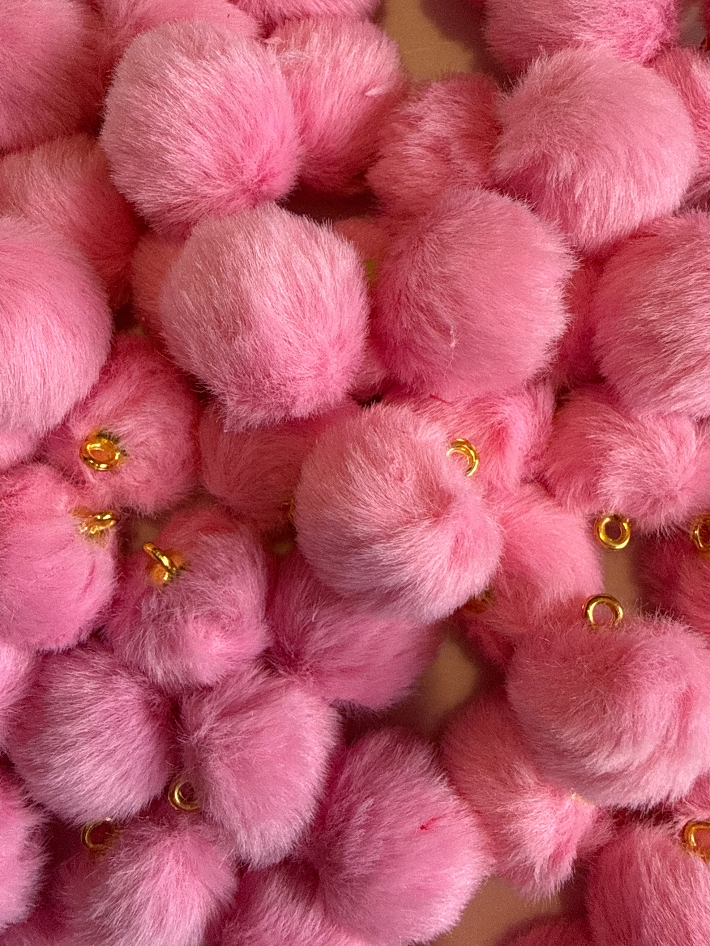 16mm fluffy pendant bead for car hangers keychains and jewellery making - Kingyscrafts